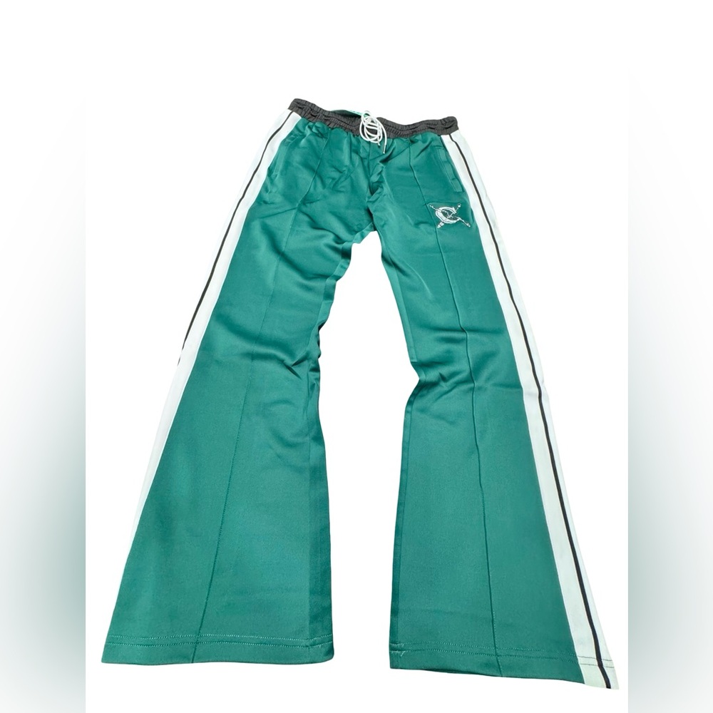 Campus Green Flare Joggers Mens XL White Accent Streetwear Pants BNWT